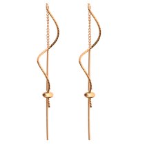 2x Rose Gold Plated on Sterling Silver Threader Earrings Dangle Twisted Drop Tassel Chain Earwire Connector Findings 2x Rose Gold Plated on Sterling Silver Threader Earrings Dangle Twisted Drop Tassel Chain Earwire Connector Findings