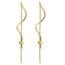 2x Gold Plated on Sterling Silver Threader Earrings Dangle Twisted Drop Pearl Bead Cap Tassel Chain Earwire Connector Findings 2x Gold Plated on Sterling Silver Threader Earrings Dangle Twisted Drop Pearl Bead Cap Tassel Chain Earwire Connector Findings