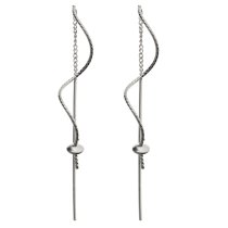 2x Rhodium on 925 Sterling Silver Threader Earrings Dangle Twisted Drop Pearl Bead Cap Tassel Chain Earwire Connector Findings 2x Rhodium on 925 Sterling Silver Threader Earrings Dangle Twisted Drop Pearl Bead Cap Tassel Chain Earwire Connector Findings
