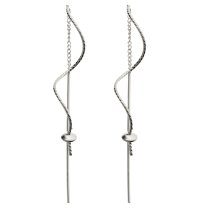 2x Sterling Silver Threader Earrings Dangle Twisted Drop Pearl Bead Cap Tassel Chain Earwire Connector Findings 2x Sterling Silver Threader Earrings Dangle Twisted Drop Pearl Bead Cap Tassel Chain Earwire Connector Findings